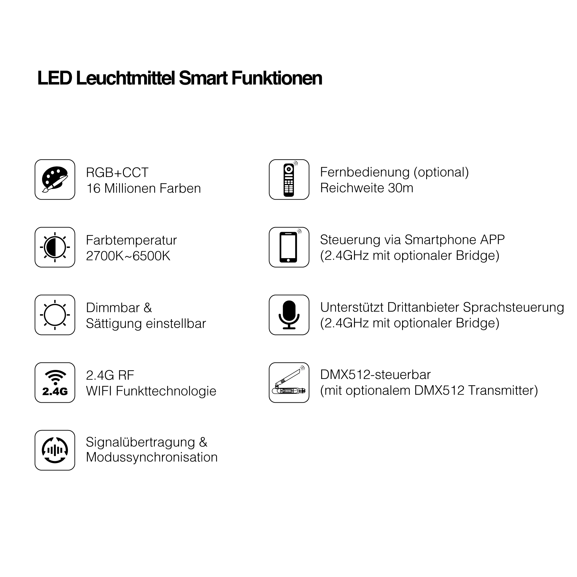 LED Smart Leuchtmittel 6W/500LM (ML35) – Bild 2